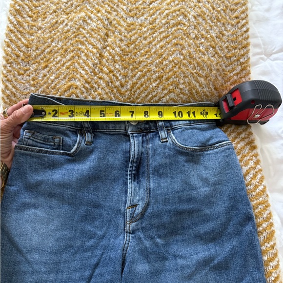 Frame Le Palazzo Ankle Super Strech Wide-Leg Raw Hem Cotton Denim Jeans - Picture 14 of 14